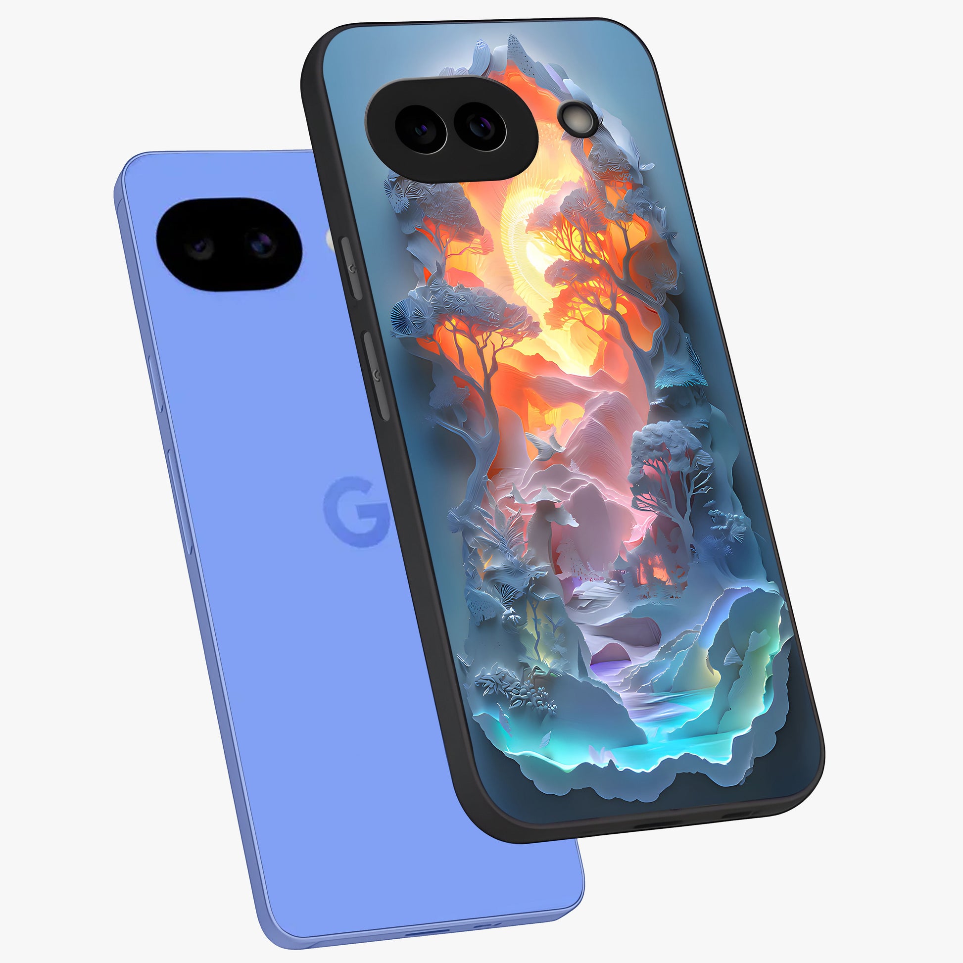 Glow Forest Portal Glass Case displayed in angled mockup highlighting mystical forest design with magical glowing aesthetic.