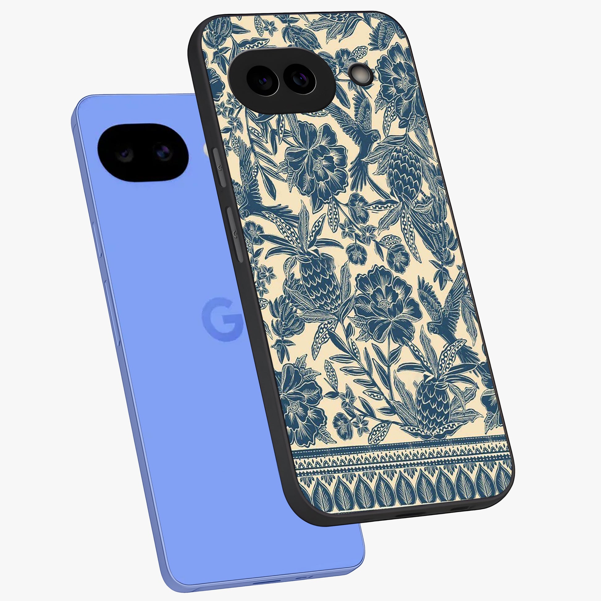 Heirloom Wild Bloom Glass Case displayed in angled mockup highlighting botanical bloom design with classic aesthetic style.