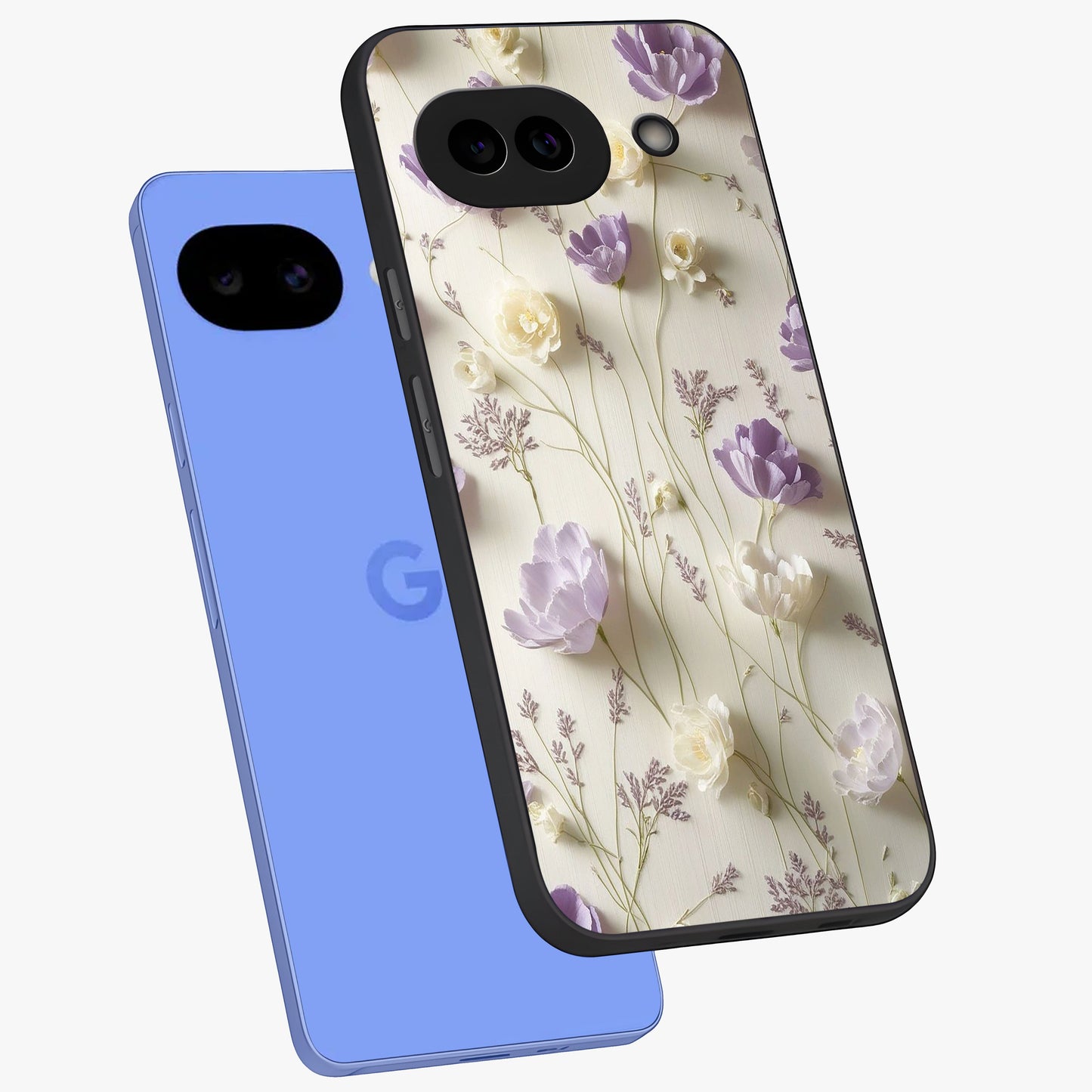 Lilac Breeze Harmony Glass Case displayed in angled mockup highlighting calm lilac breeze design with soothing aesthetic style.