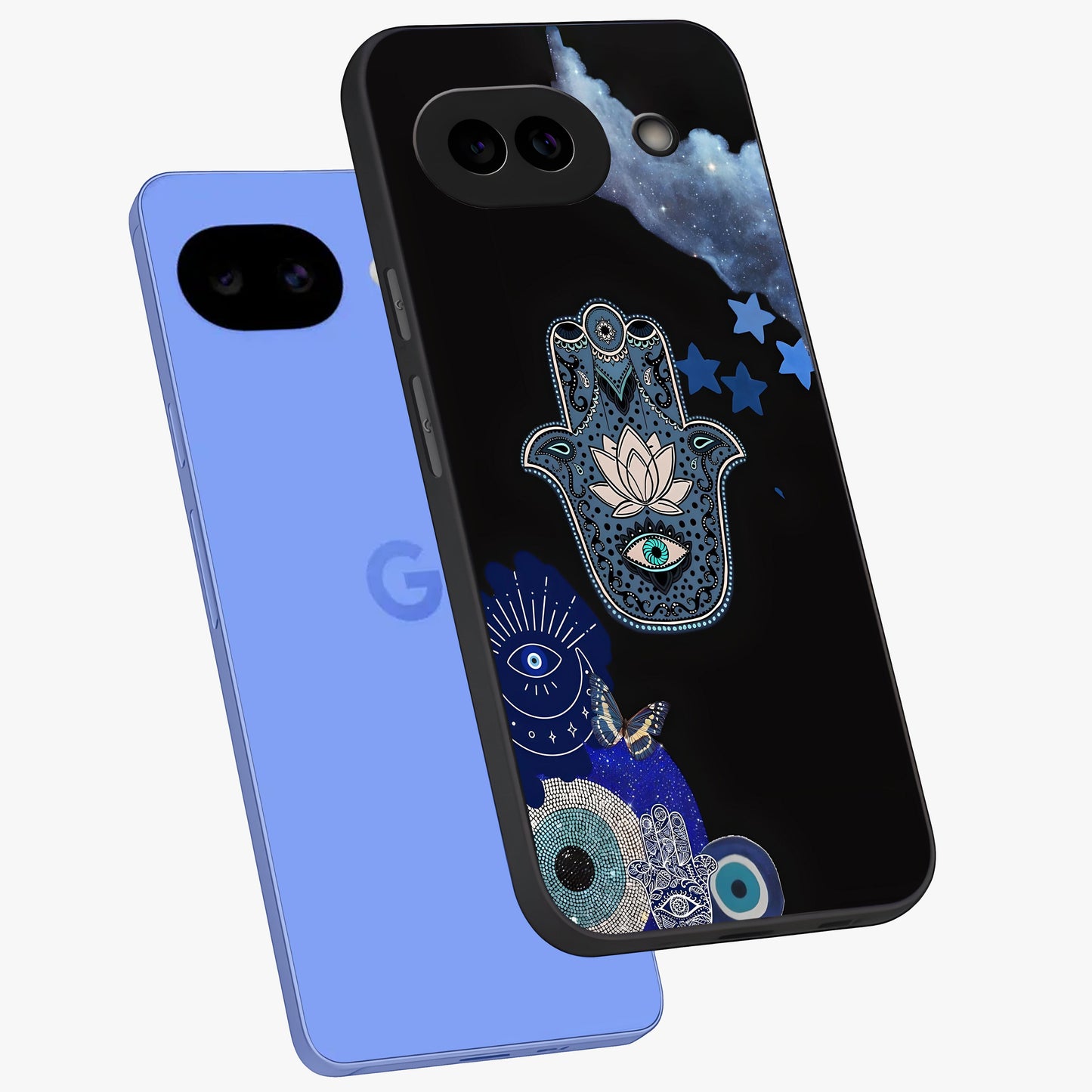 Mystic Hand Aura Glass Case displayed in angled mockup highlighting magical aura design with spiritual aesthetic style.