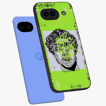 Neo Graffiti Rebellion Glass Case displayed in angled mockup highlighting urban street art design with rebellious aesthetic.