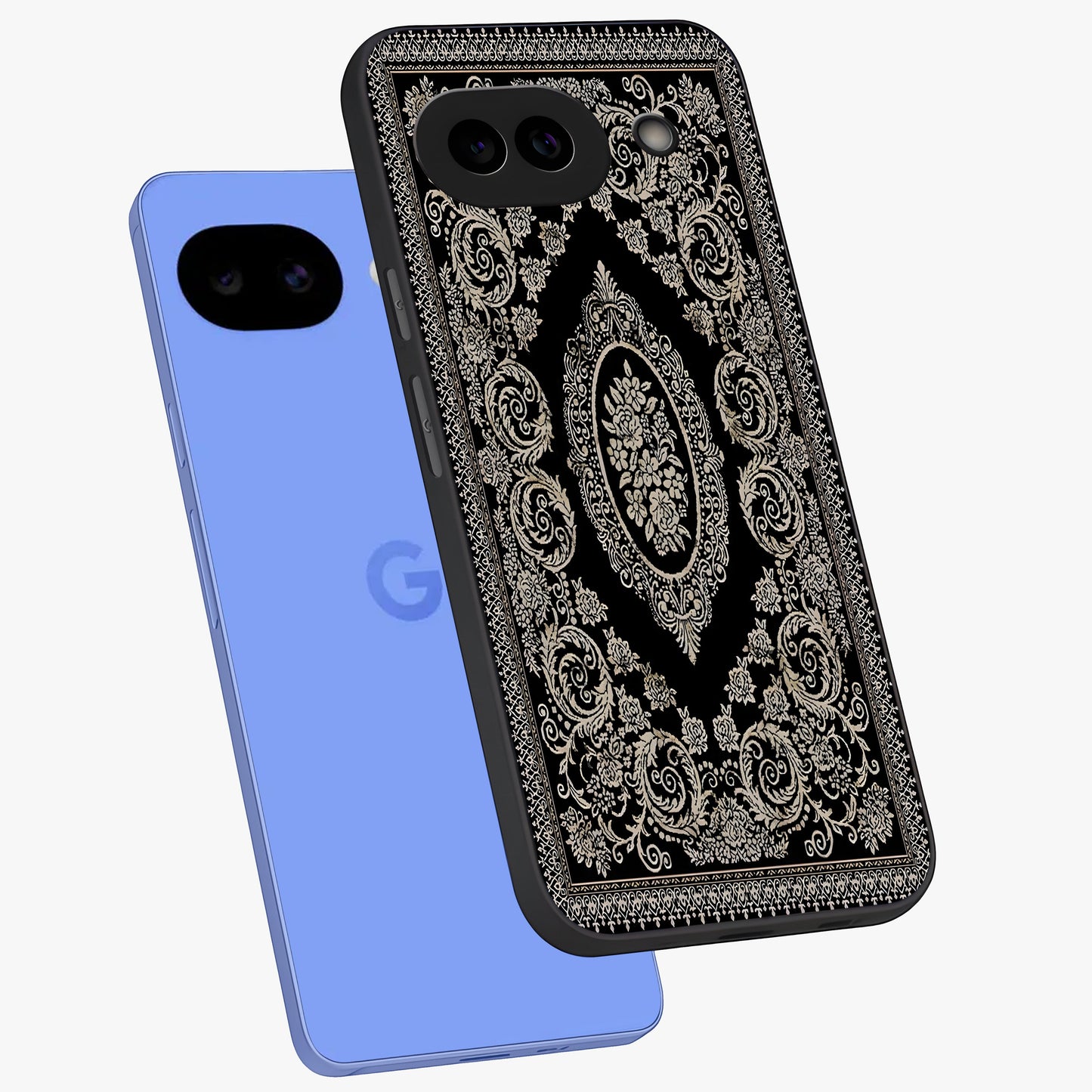 Noir Bloom Elegance Glass Case displayed in angled mockup highlighting refined flower design with stylish noir aesthetic.