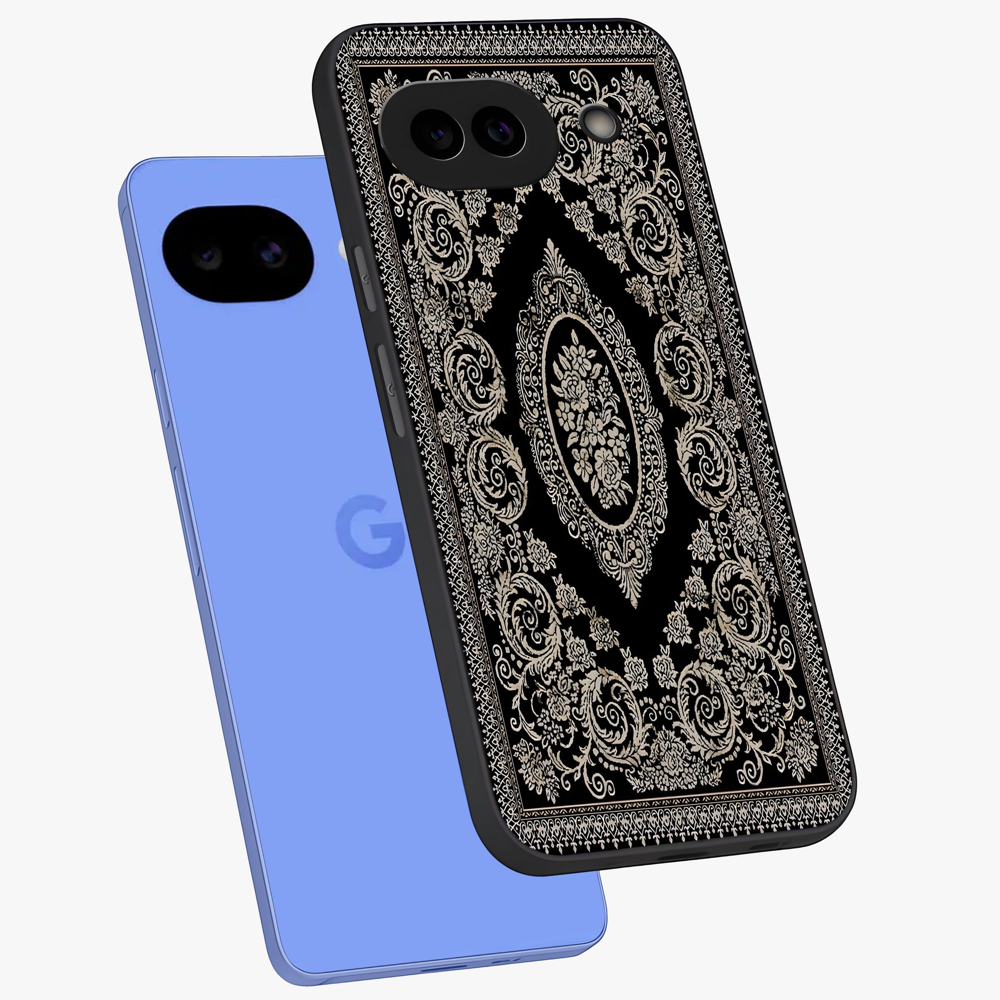 Noir Bloom Elegance Glass Case displayed in angled mockup highlighting refined flower design with stylish noir aesthetic.
