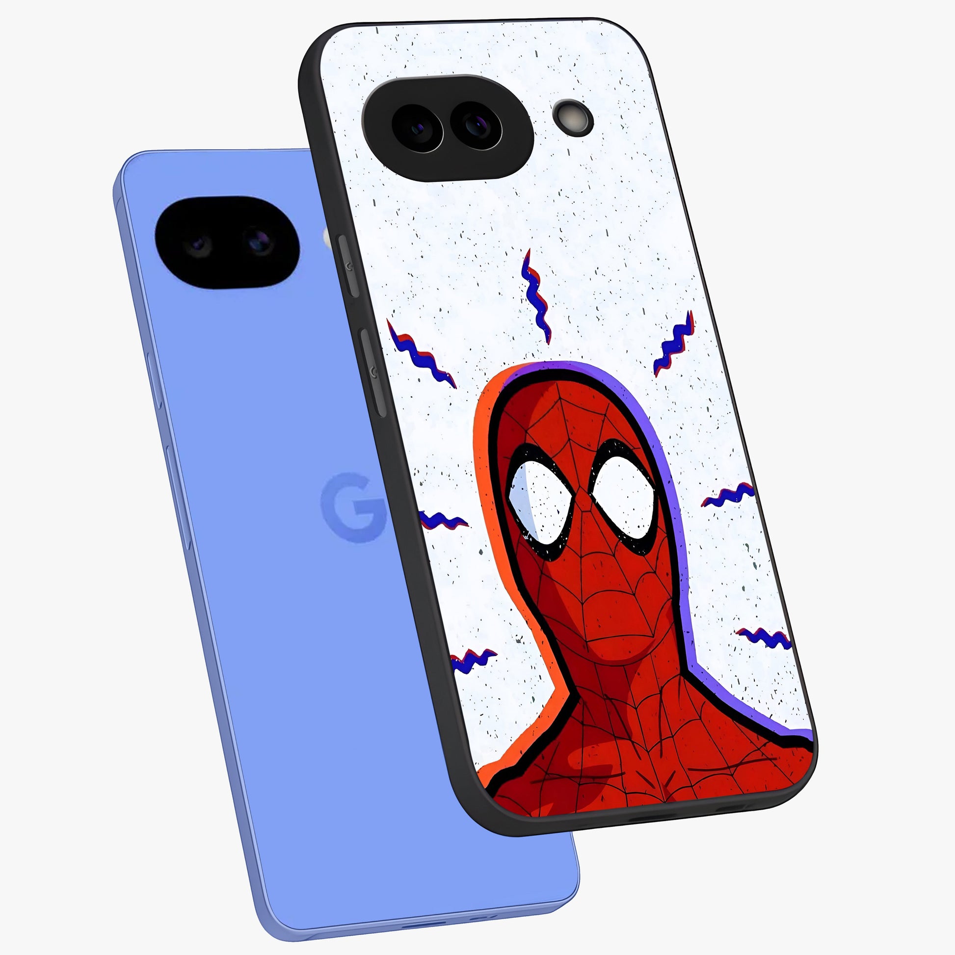 Omg Spiderman Glass Case displayed in angled mockup highlighting dynamic hero illustration with action comic aesthetic.