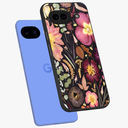 Petal Dream Tapestry Glass Case displayed in angled mockup highlighting decorative petal pattern with elegant botanical aesthetic.