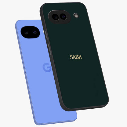 Sabr Minimal Patience Glass Case displayed in angled mockup highlighting simple inspirational design with clean aesthetic style.