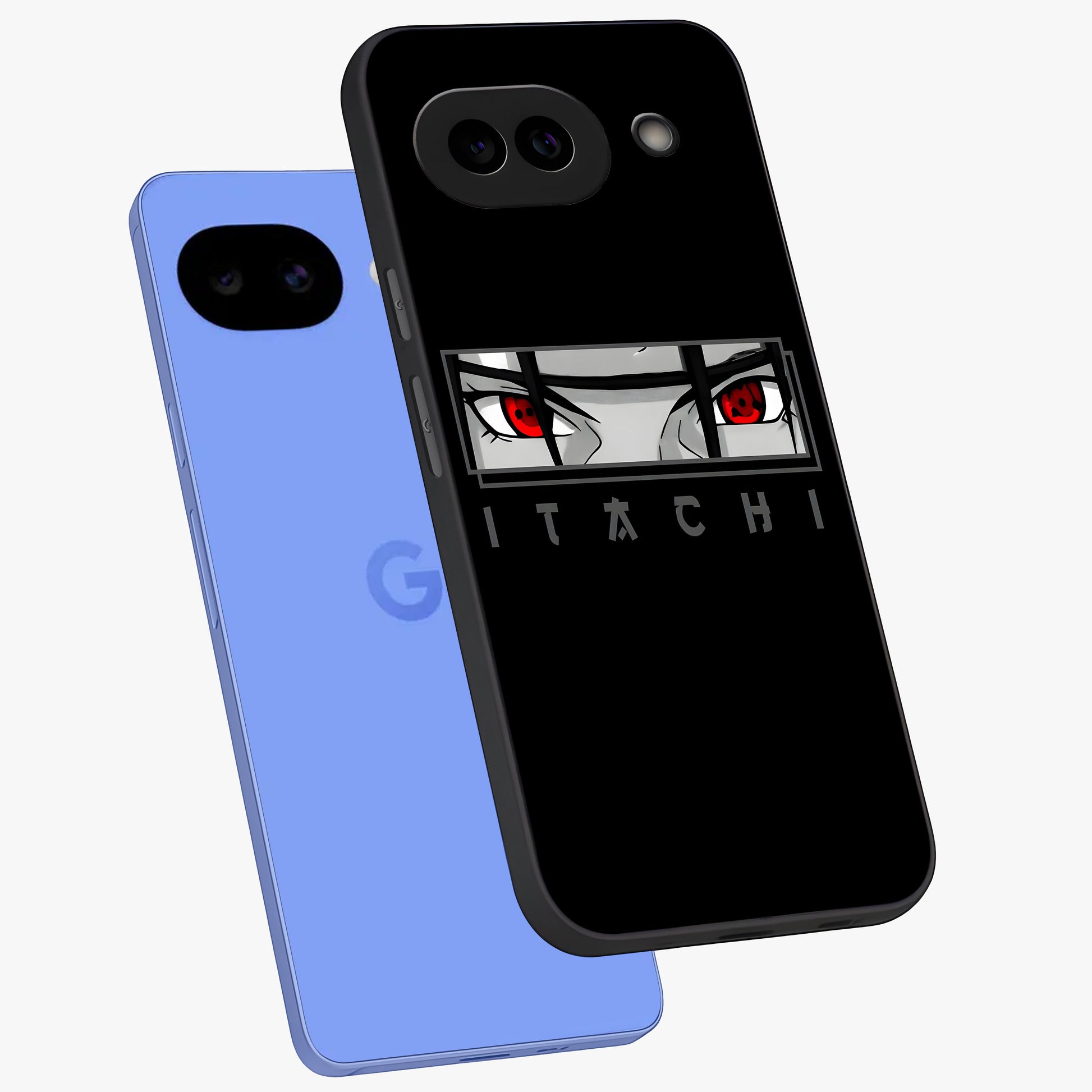 Scarlet Gaze Dominance Glass Case displayed in angled mockup highlighting intense visual design with bold scarlet aesthetic.