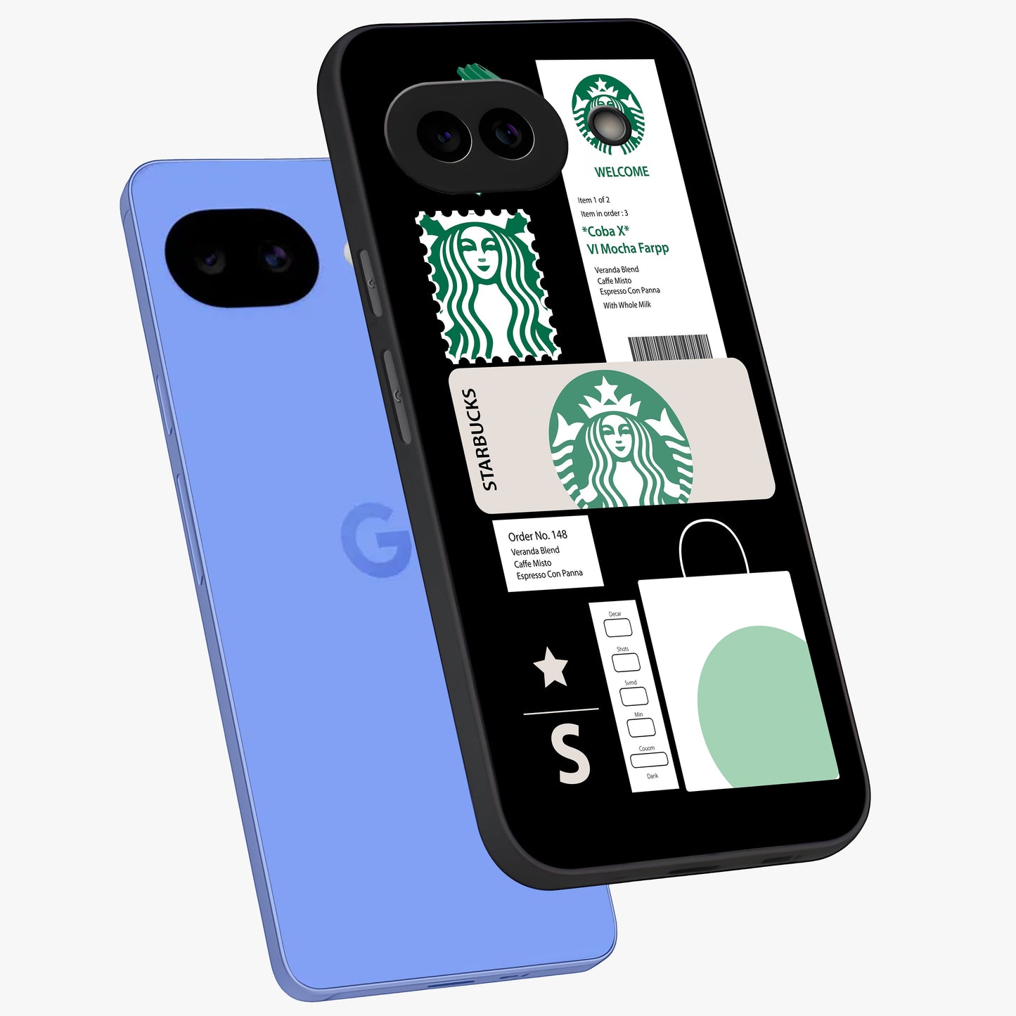 Starbucks Mocha Glass Case displayed in angled mockup highlighting stylish mocha themed design with cozy café aesthetic.