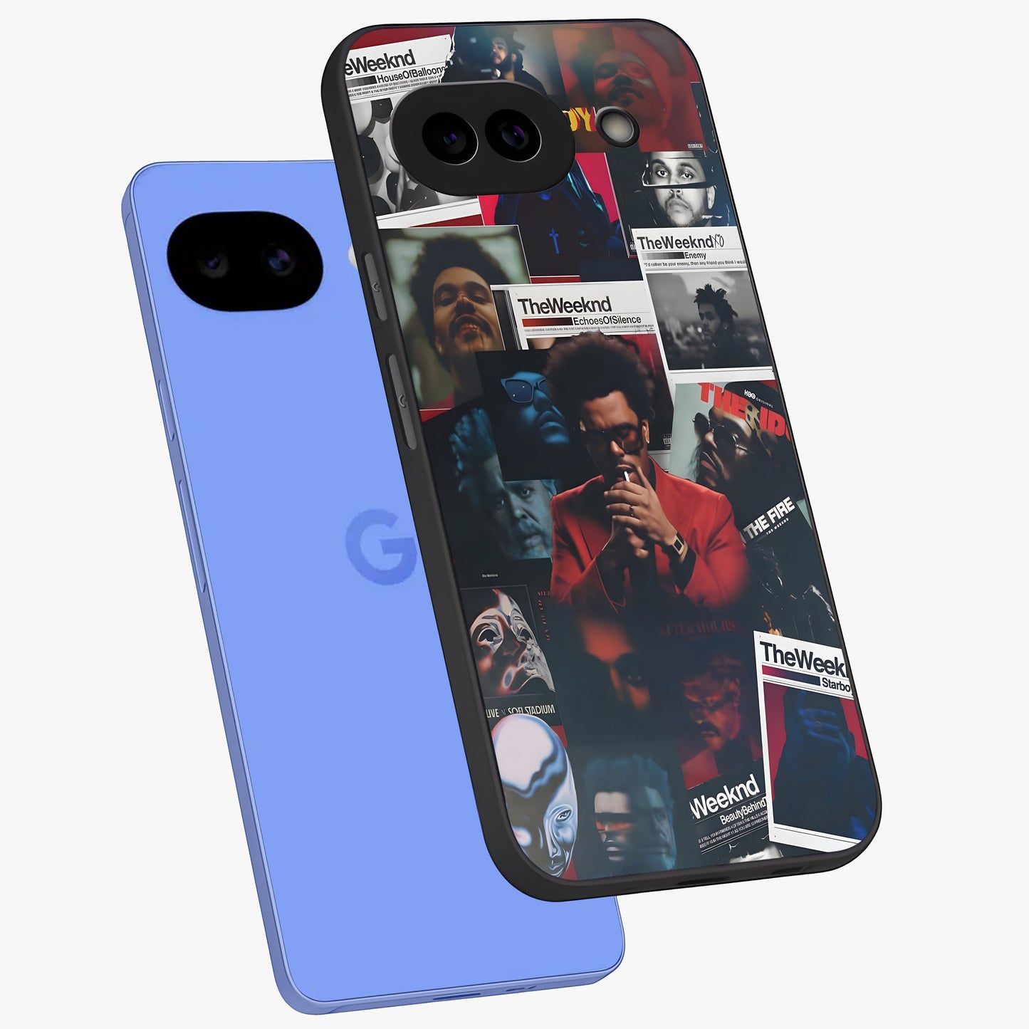 The Weeknd Glass Case displayed in angled mockup highlighting stylish pop culture inspired design with modern aesthetic.