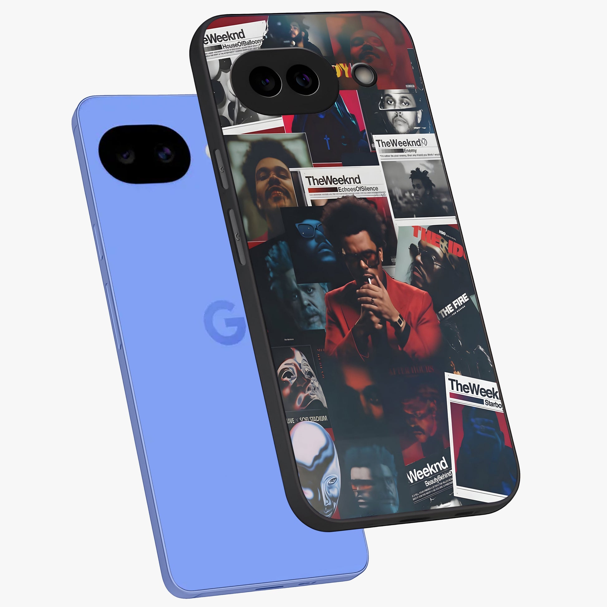 The Weeknd Glass Case displayed in angled mockup highlighting stylish pop culture inspired design with modern aesthetic.