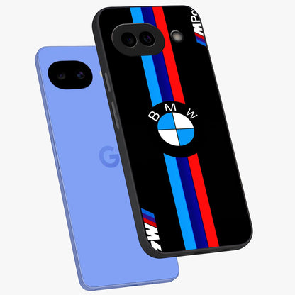 Turbo BMW Beast Glass Case displayed in angled mockup highlighting sleek racing car design with bold automotive aesthetic.