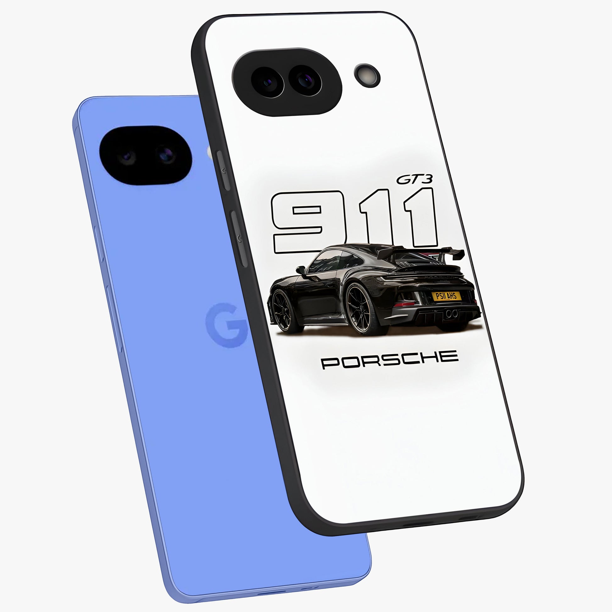 Turbo Legacy Icon Glass Case displayed in angled mockup highlighting dynamic automotive design with performance aesthetic.