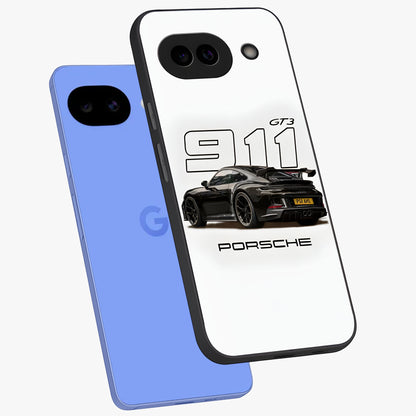 Turbo Legacy Icon Glass Case displayed in angled mockup highlighting dynamic automotive design with performance aesthetic.