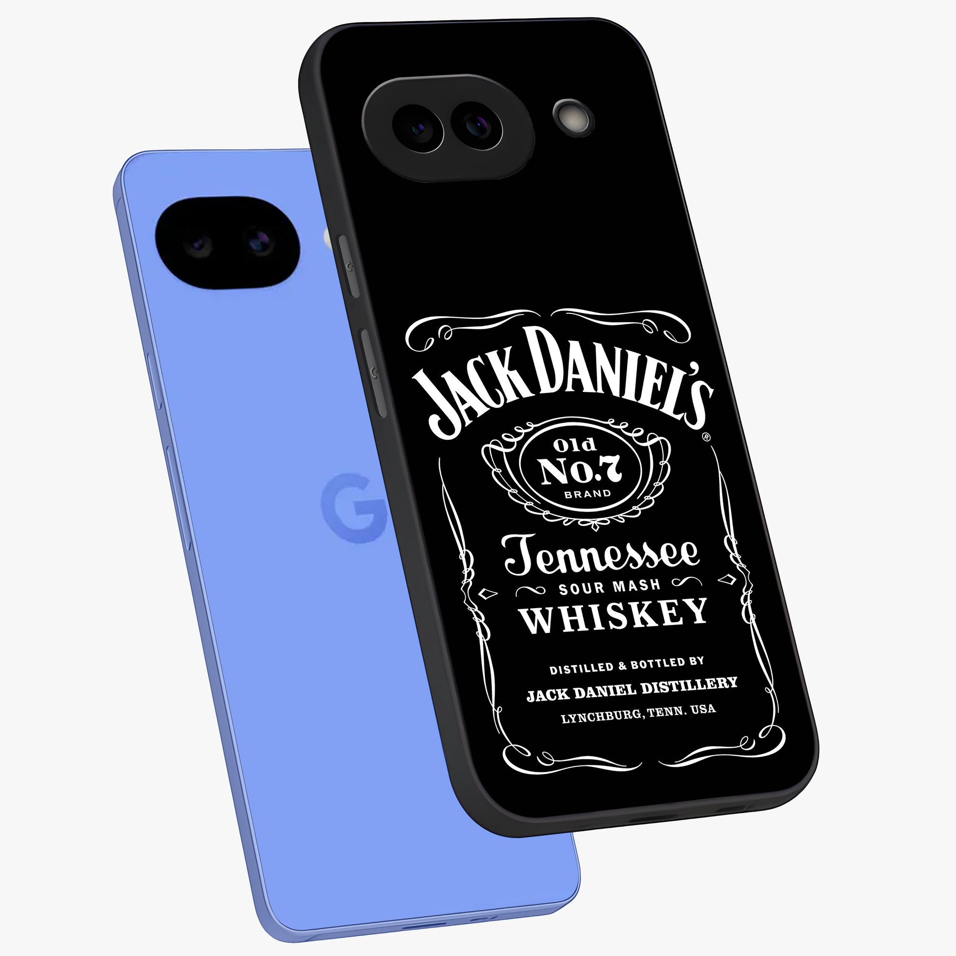 Vintage Whiskey Heritage Glass Case displayed in angled mockup highlighting retro beverage themed design with heritage aesthetic.