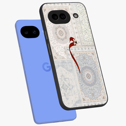 White Aesthetic Bow Glass Case displayed in angled mockup highlighting clean bow design with soft aesthetic style.