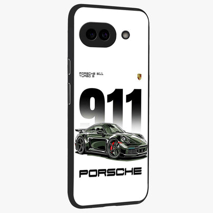 911 Turbo Dominance Glass Case upright perspective showcasing powerful racing design and modern automotive aesthetic.