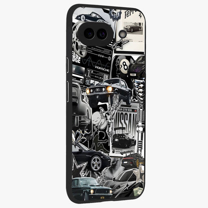 Aesthetic Dark Love Glass Case upright view showcasing dramatic romantic artwork with modern aesthetic style.