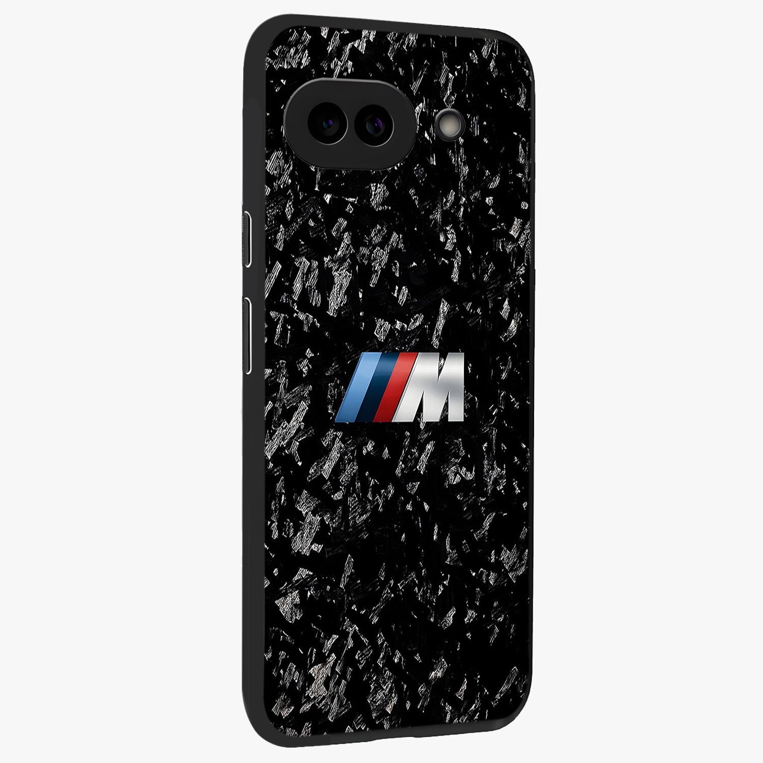 Carbon Speed Mark Glass Case upright view showcasing modern carbon speed graphic with bold automotive theme.