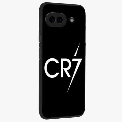 Cr7 Elite Strike Glass Case upright view showcasing energetic football inspired design with modern sports aesthetic.