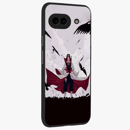 Crimson Crow Ascension Glass Case upright view showcasing dramatic crow artwork with bold gothic theme.