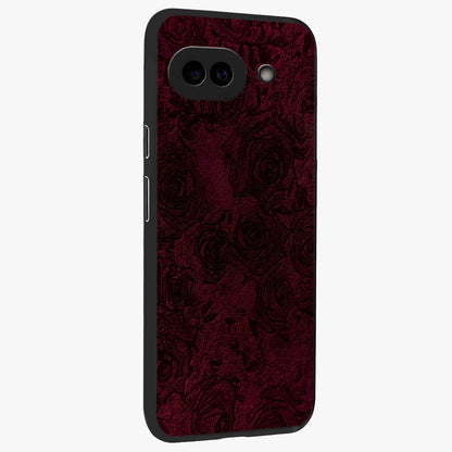 Crimson Fade Flow Glass Case upright view showcasing dynamic crimson flow artwork with stylish abstract theme.