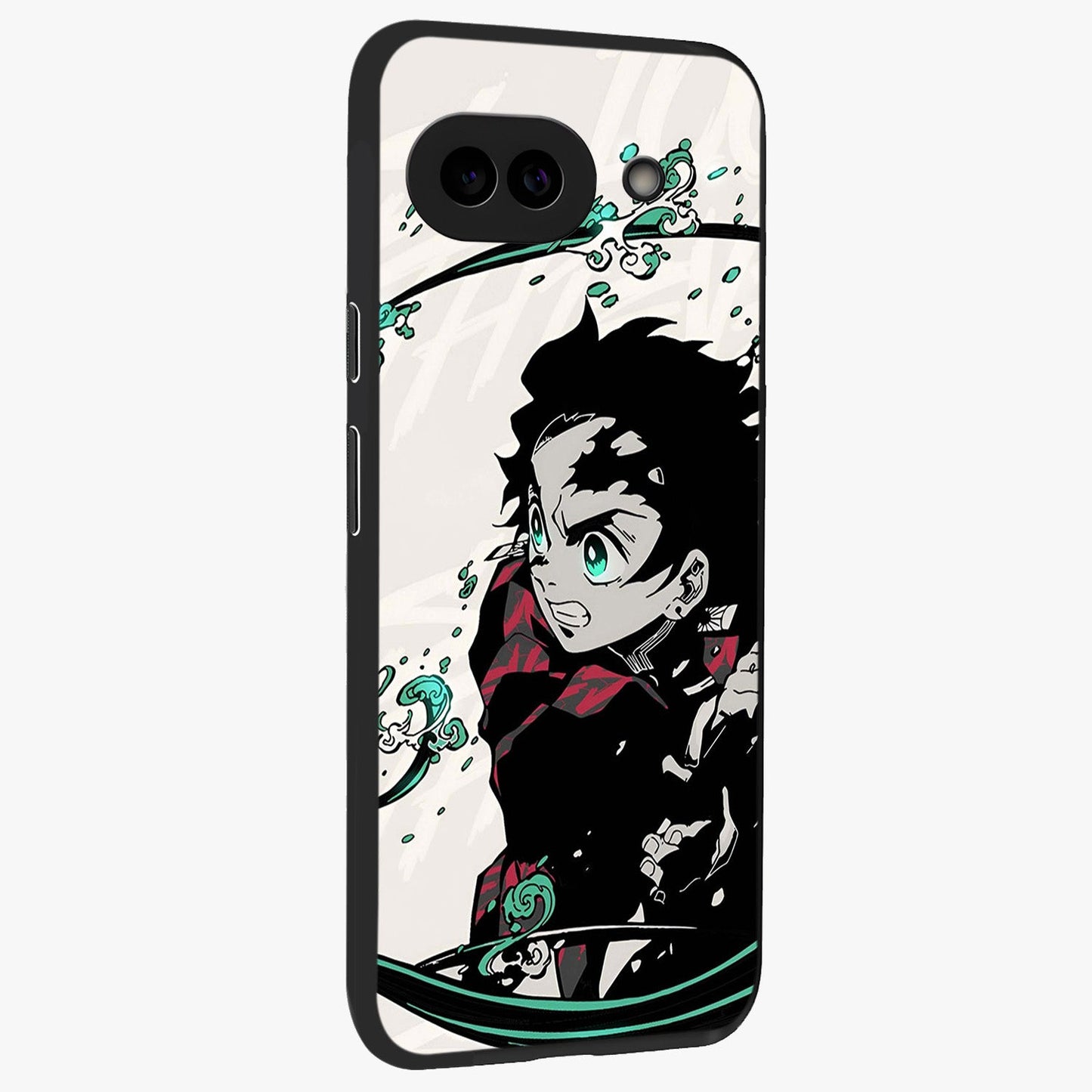 Demon Slayer Glass Case upright view showcasing powerful anime artwork with intense warrior theme.