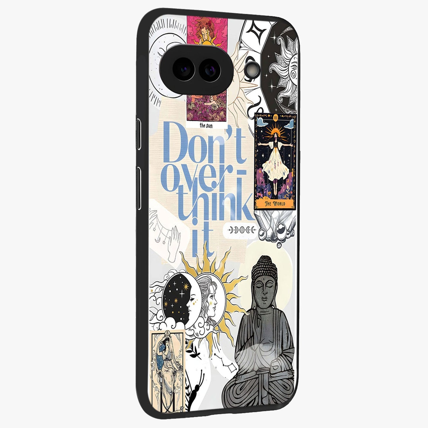 Ethereal Thoughts Glass Case upright view showcasing delicate artistic composition with peaceful dreamy theme.