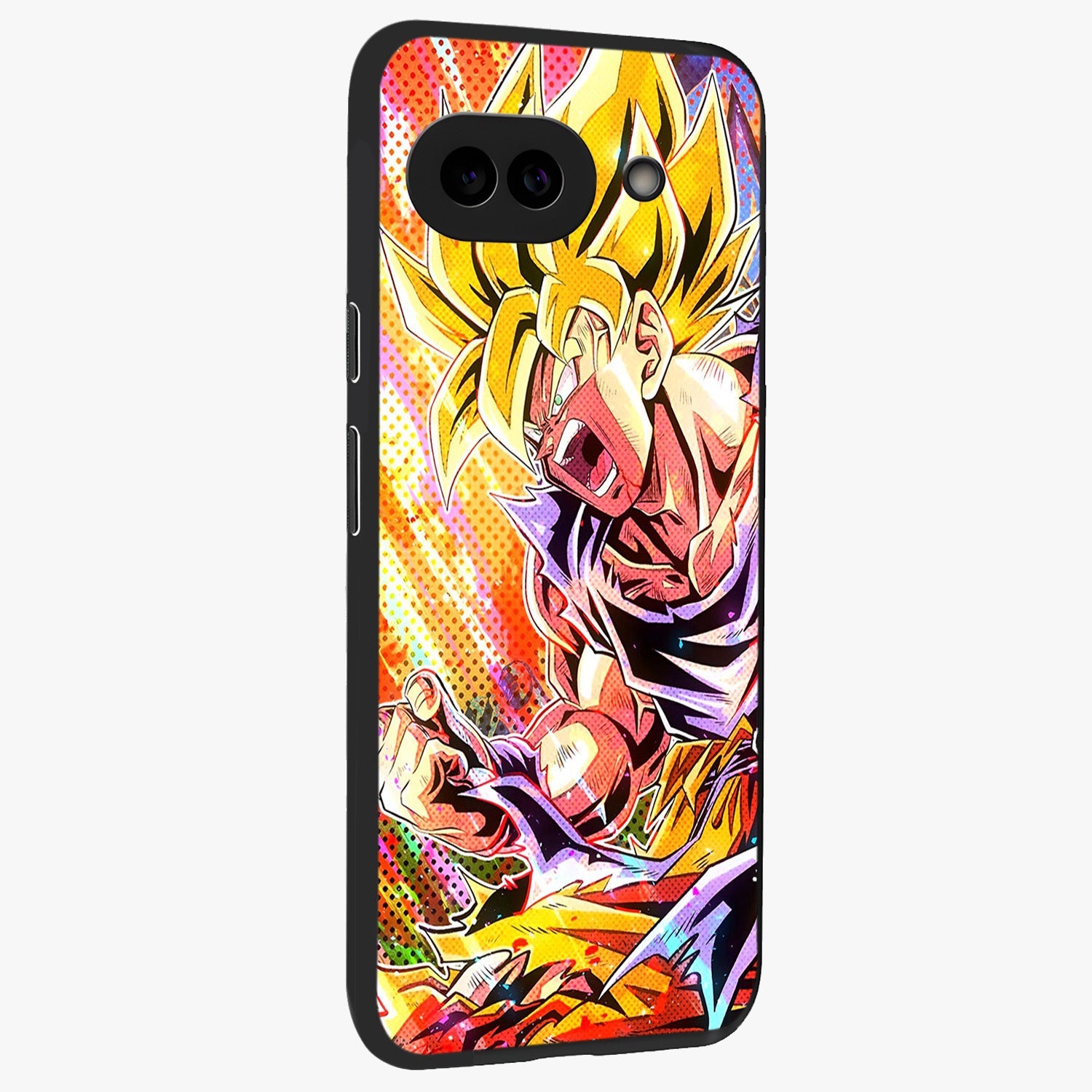 Firing Goku Glass Case upright view showcasing energetic anime artwork with bold warrior theme.