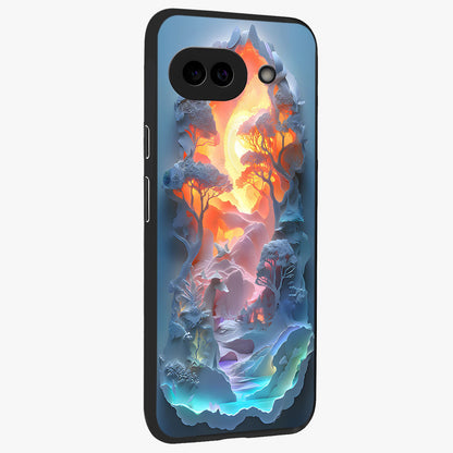 Glow Forest Portal Glass Case upright view showcasing enchanted forest portal artwork with fantasy nature theme.