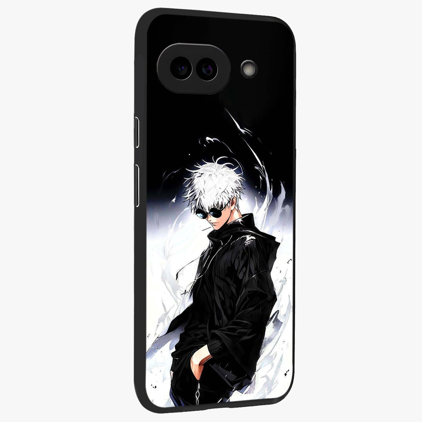 Limitless Shadow King Glass Case upright view showcasing bold shadow warrior artwork with epic fantasy theme.