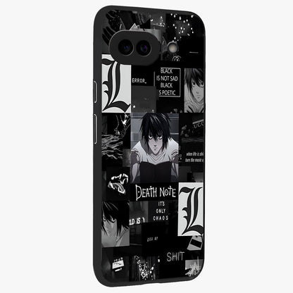 Midnight Chaos Mind Glass Case upright view showcasing expressive abstract artwork with bold dark theme.