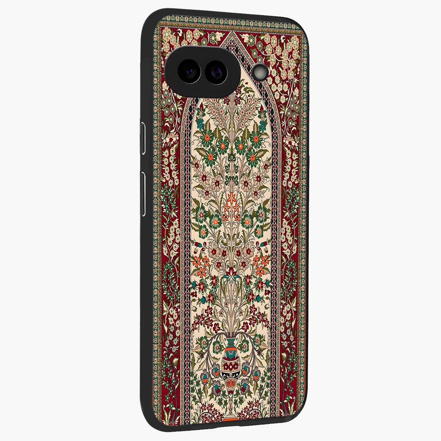 Persian Inspired Glass Case upright view showcasing decorative Persian artwork with rich heritage theme.