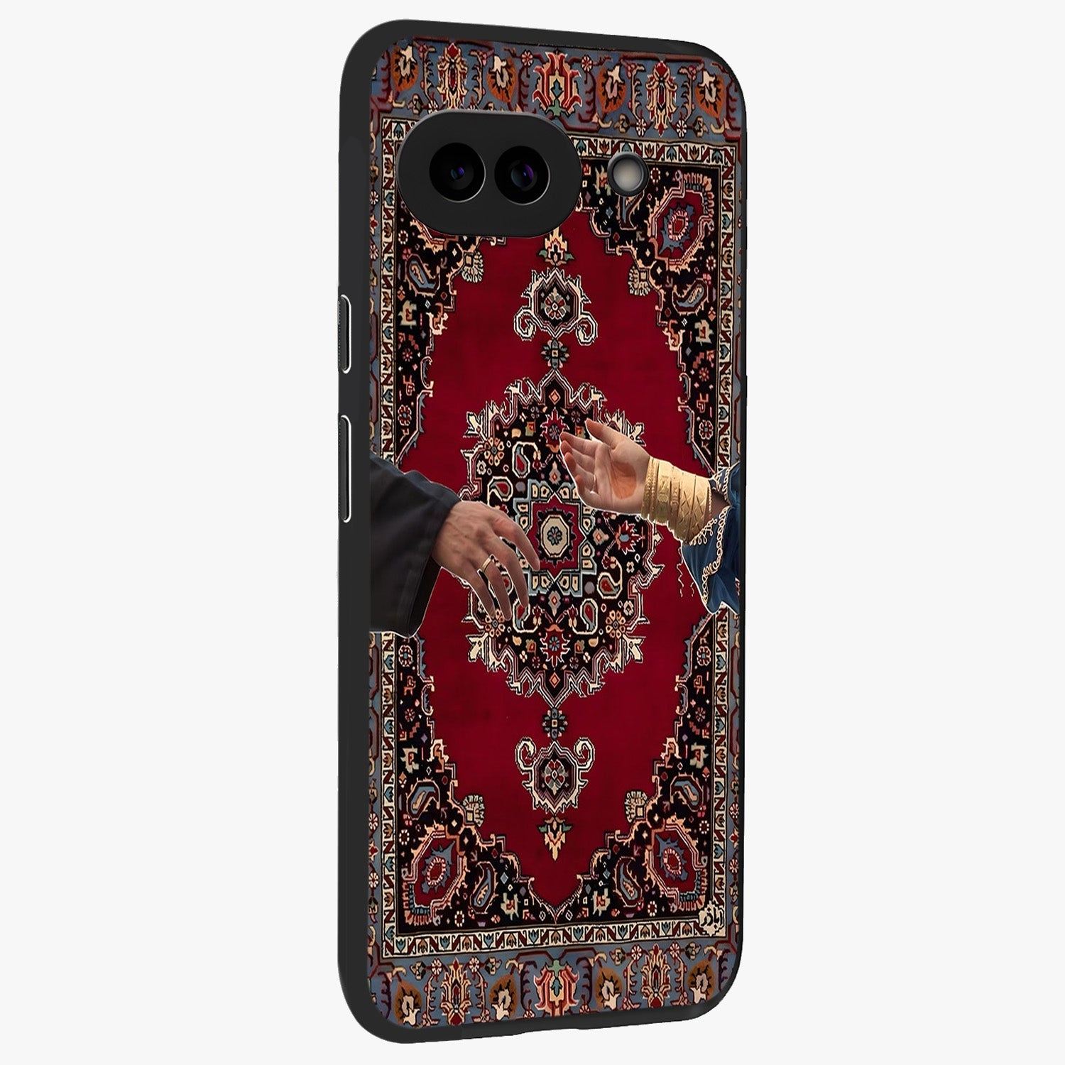 Royal Touch Reach Glass Case upright view showcasing stylish royal inspired artwork with graceful theme.