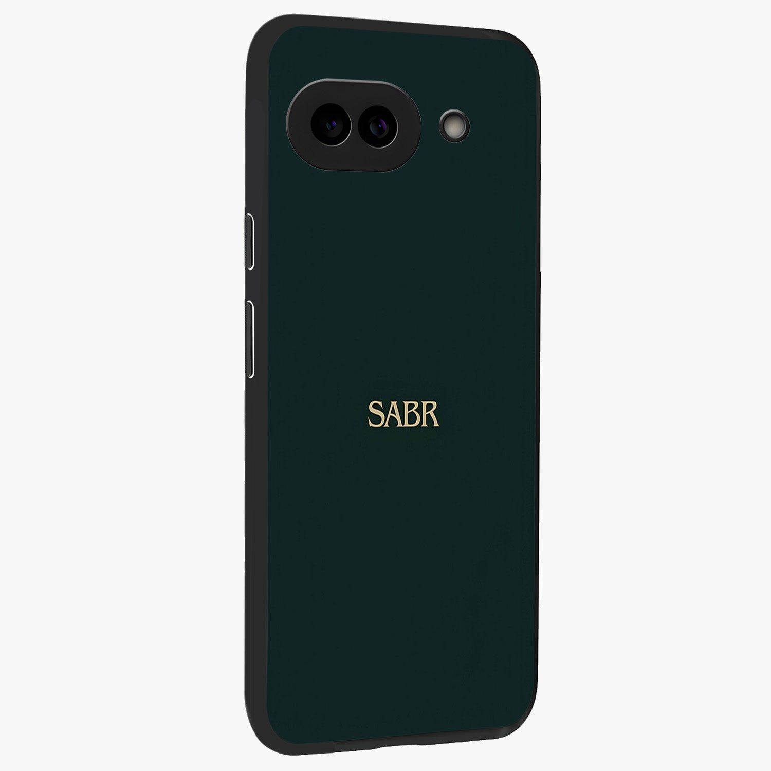 Sabr Minimal Patience Glass Case upright view showcasing calm minimalist artwork with motivational patience theme.