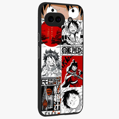 Strawhat Chaos Panels Glass Case upright view showcasing energetic anime artwork with bold adventure theme.