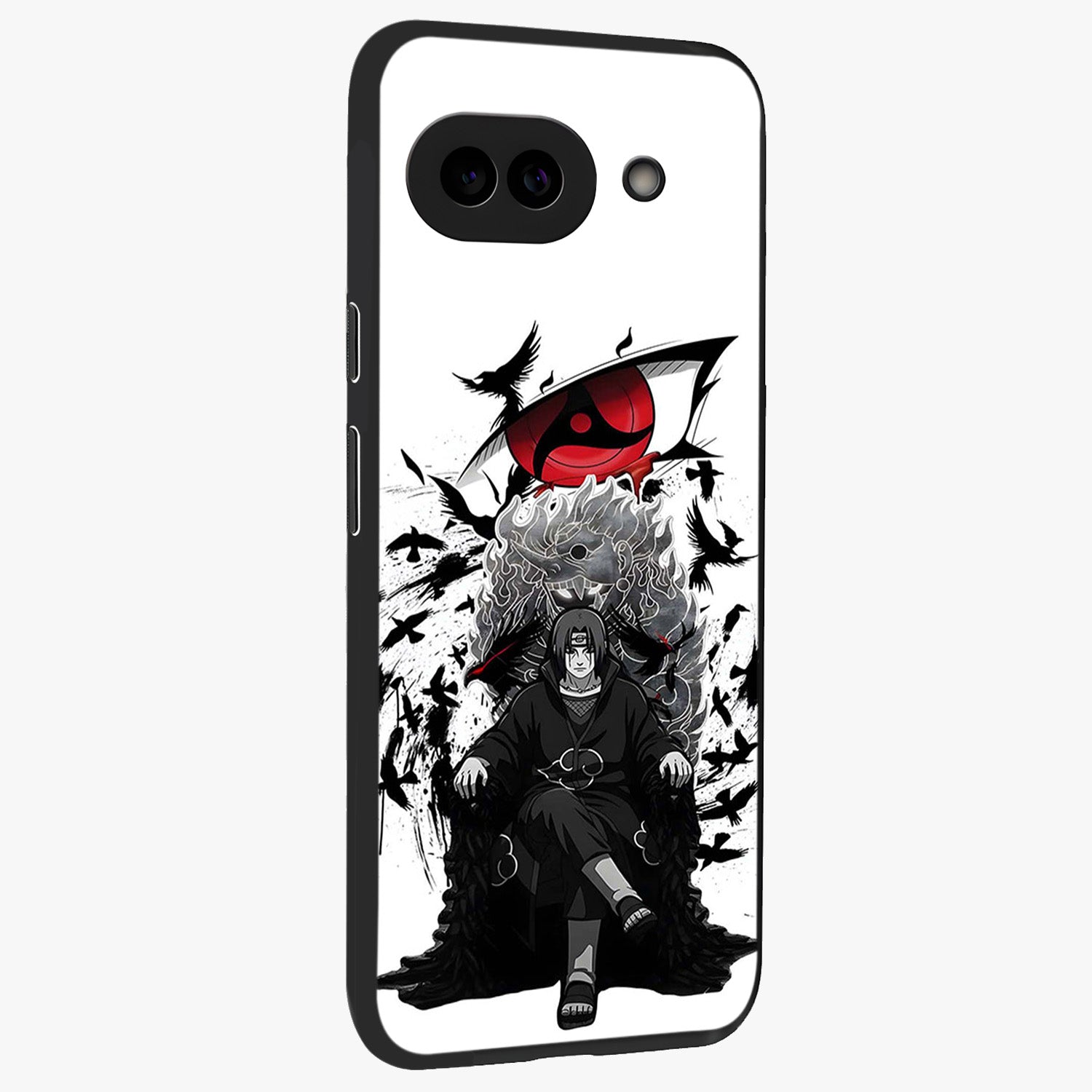 Uchiha Shadow Throne Glass Case upright view showcasing magical underwater galaxy artwork with vibrant cosmic theme.