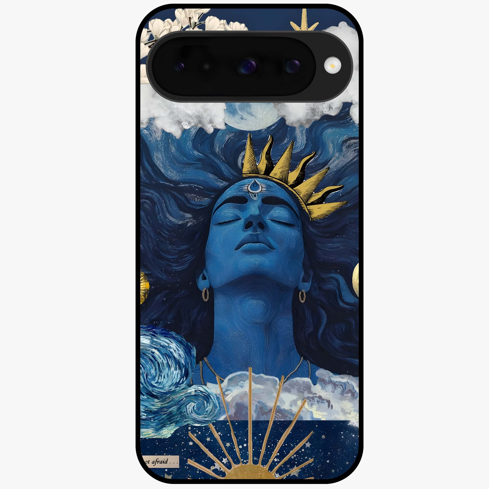 Aesthetic Lord Shiva Glass Case showing flat back view with divine Shiva artwork and glossy glass finish.