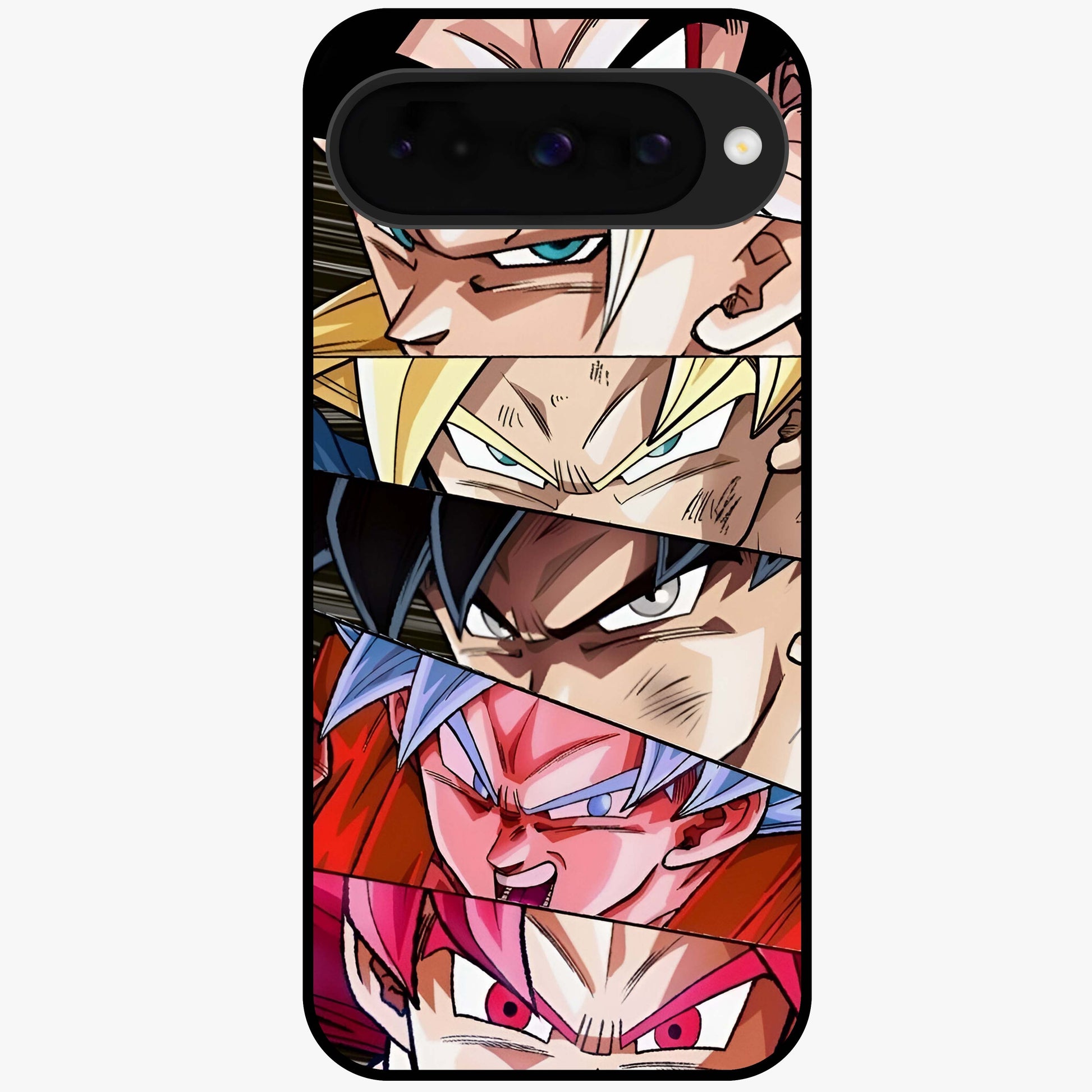 Anime Character Glass Case showing flat back view with vibrant anime artwork and glossy glass finish.