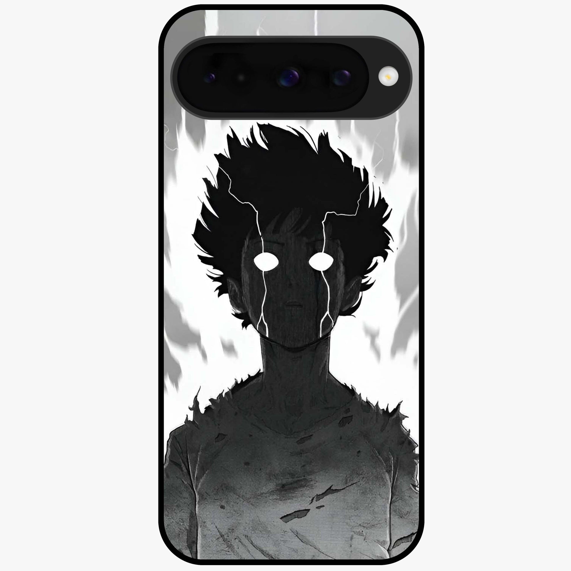 Awakened Inner Rage Glass Case showing flat back view with intense artistic artwork and glossy glass finish.