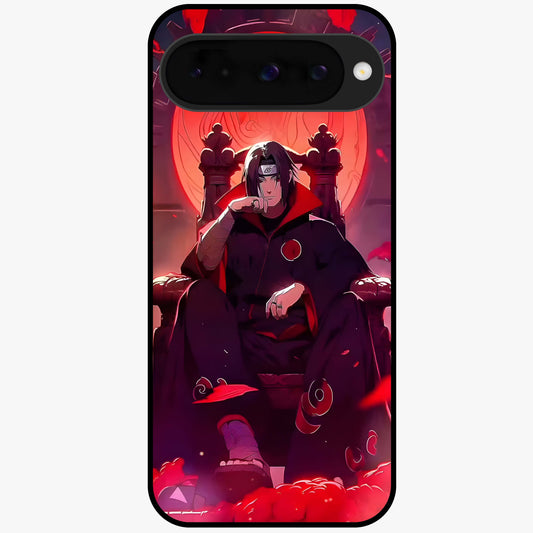 Blood Moon Sovereign Glass Case showing flat back view with mystical blood moon artwork and glossy glass finish.