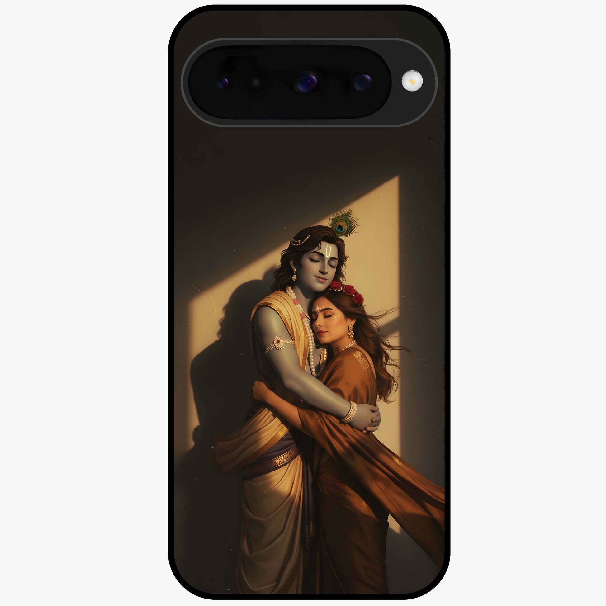 Divine Eternal Love Glass Case showing flat back view with spiritual love themed artwork and glossy glass finish.