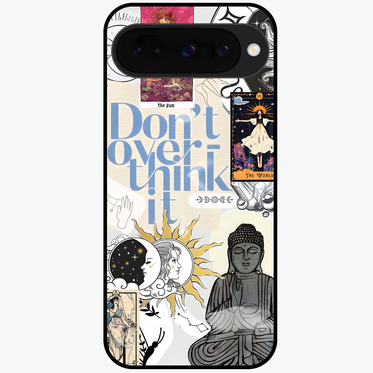 Ethereal Thoughts Glass Case showing flat back view with dreamy artistic artwork and glossy glass finish.