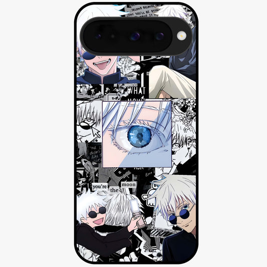 Infinity Sorcerer Chaos Glass Case showing flat back view with mystical sorcerer themed artwork and glossy glass finish.