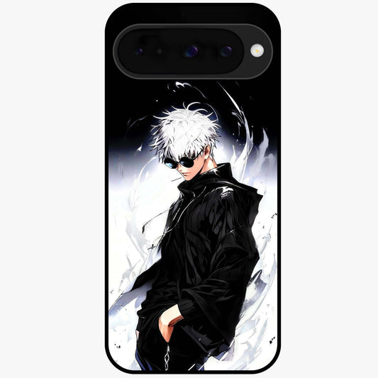 Limitless Shadow King Glass Case showing flat back view with powerful shadow warrior artwork and glossy glass finish.
