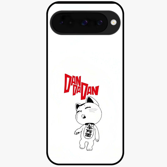 Playful Spirit Charm Glass Case showing flat back view with cheerful charm themed artwork and glossy glass finish.