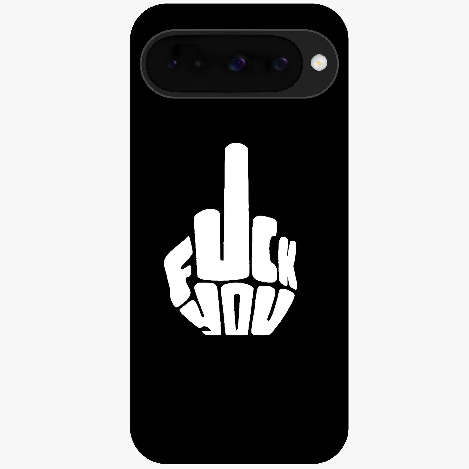 Rebel Mode On Glass Case showing flat back view with bold rebellious typography artwork and glossy glass finish.