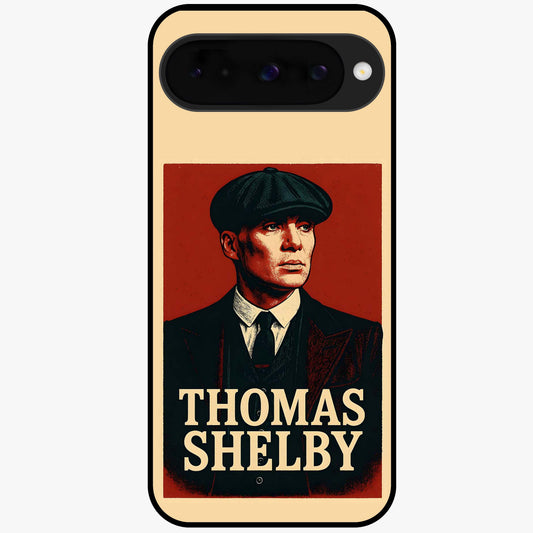 Vintage Mafia Authority Glass Case showing flat back view with bold vintage mafia inspired artwork and glossy glass finish.