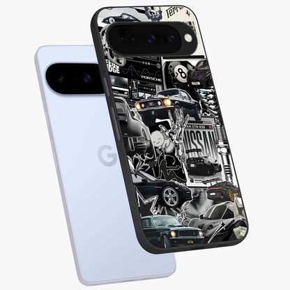 Aesthetic Dark Love Glass Case displayed in angled mockup highlighting moody aesthetic design and bold love theme.