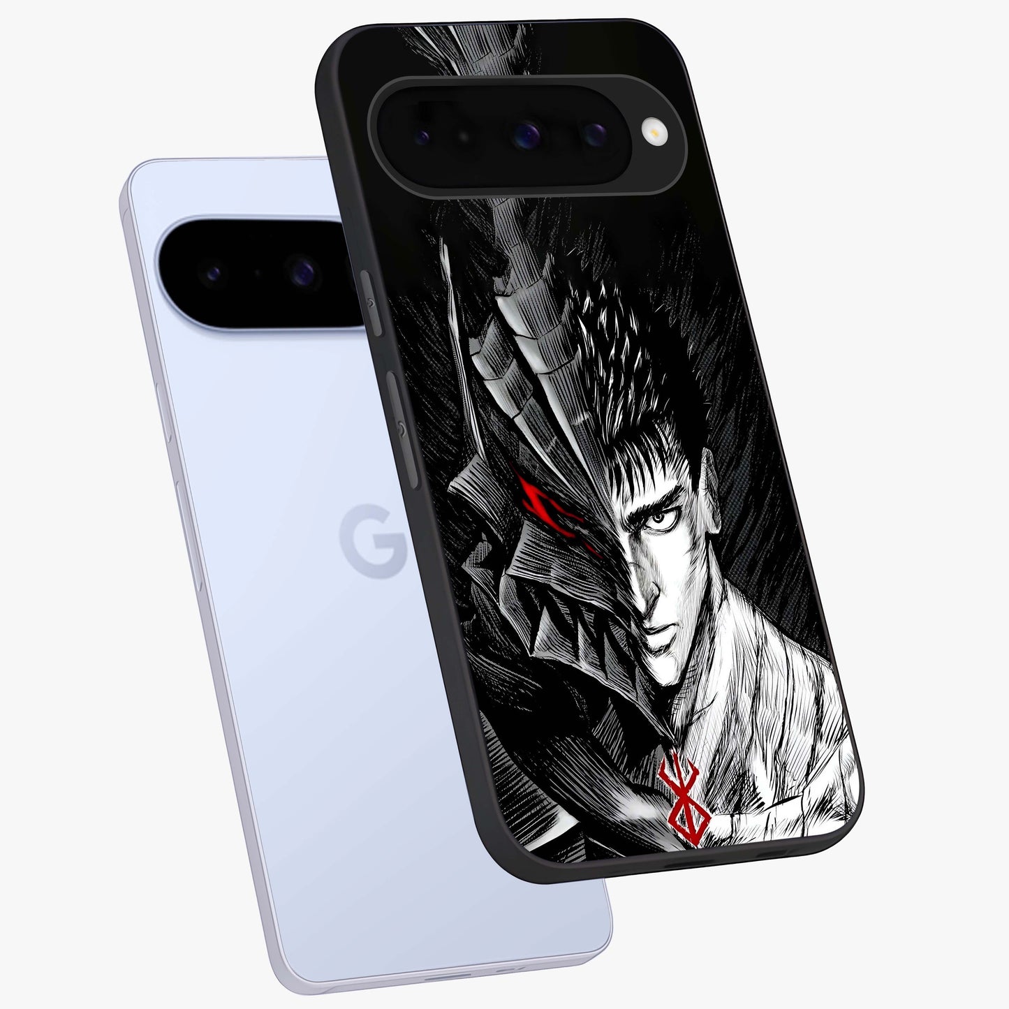 Berserker Blood Oath Glass Case displayed in angled mockup highlighting dark fantasy graphic design and powerful theme.