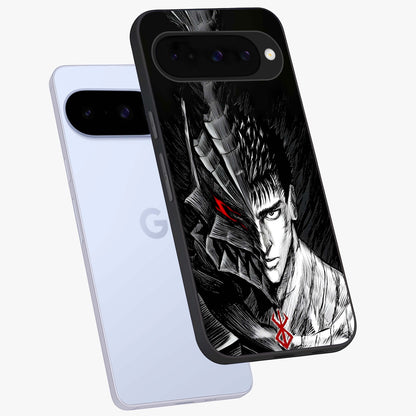Berserker Blood Oath Glass Case displayed in angled mockup highlighting dark fantasy graphic design and powerful theme.